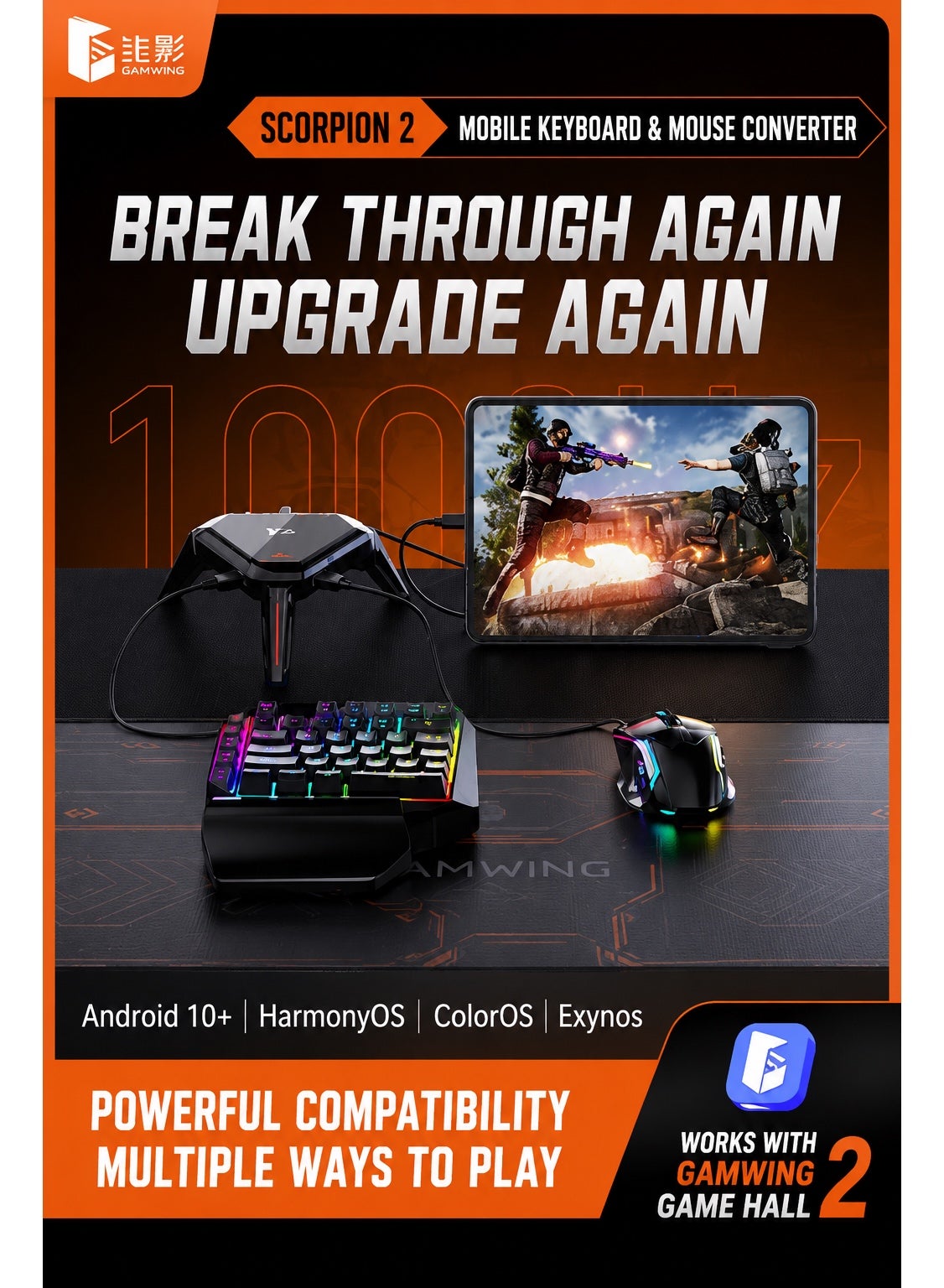 Gamwing Scorpion 2 Keyboard & Mouse Converter for Mobile Gaming by – Low Latency