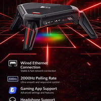Scorpion 2 Pro Keyboard & Mouse Converter for Mobile Gaming by Gamwing, Wired 100Mbps Ethernet Network Port, Low Latency Signal Transmission, 2000Hz Polling Rate, RGB Lighting, Multiple Audio Interfaces, Supports RedMagic, Android 10+, HyperOS, HarmonyOS,