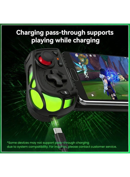Mobile Game Controller GAMWING AB05, Type-C Telescopic Gaming Gamepad for iPhone, iPad, Android Phones & Tablets, Hall Effect Joysticks, RGB Lighting, Pass-Through Charging, Turbo Auto-Fire, Macro Buttons for PUBG Mobile, COD Mobile