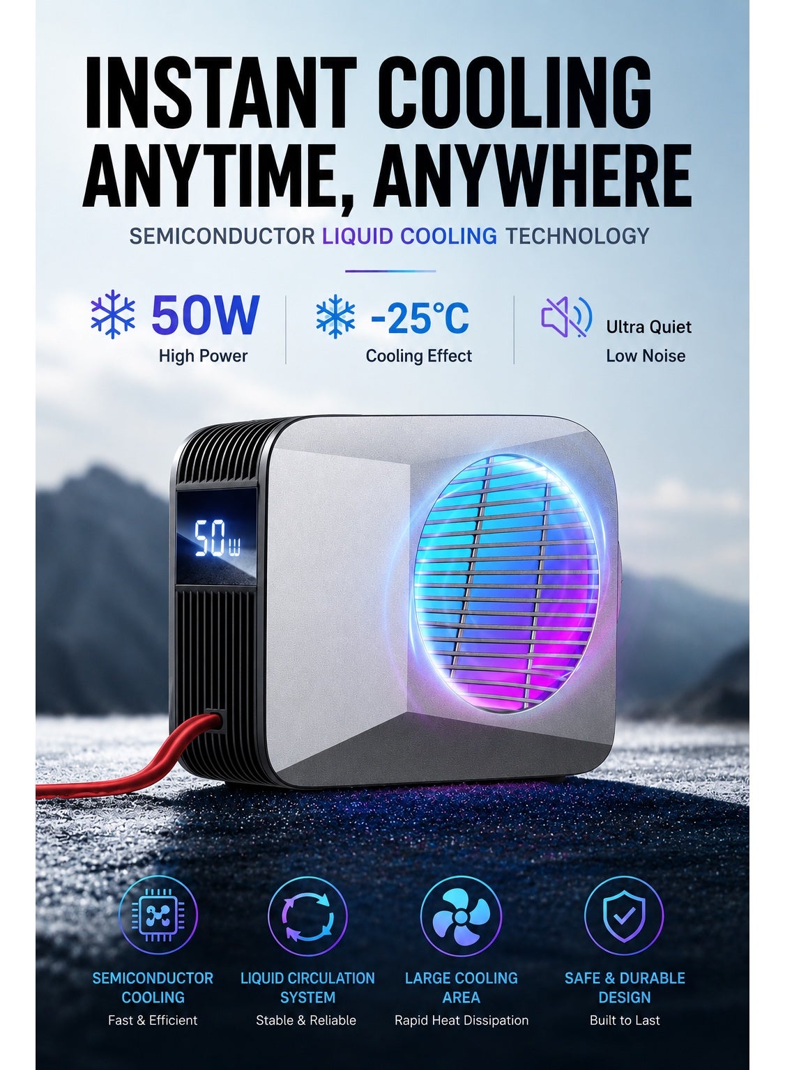 Ni-SHEN Nishen 50W Liquid Cooling Phone & Tablet Cooler – Premium Version - Magn