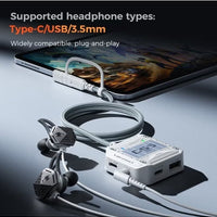 PLEXTONE GS5 Pro Gaming Dongle Adapter & Converter, 5-in-1 USB-C to 3.5mm Audio & USB Hub, PD 60W Fast Charging, Gaming Earphone Sound Adapter – Compatible with RedMagic, iPad, iPhone, Samsung Mobile, Laptops, Mobile Phones & Gaming Devices