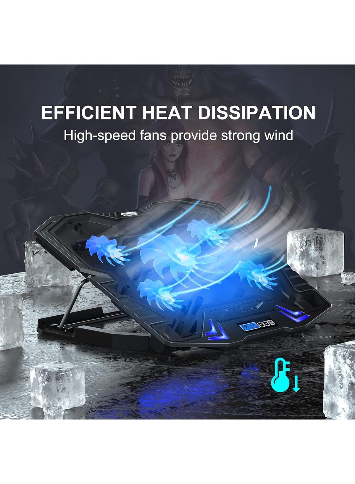 Ice Coorel K5 Laptop Cooling Pad with 5 Adjustable Heights