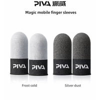 pivaPIVA Mobile Gaming Finger Sleeves – Frost Cold Silver Fiber Touchscreen Finger Cover for PUBG & FPS Games, Anti-Sweat, High Sensitivity, Smooth Control For Redmagic, Iphone, iPad, Samsung, Poco and Mobile Phones (2 Pairs / 4 PCS)