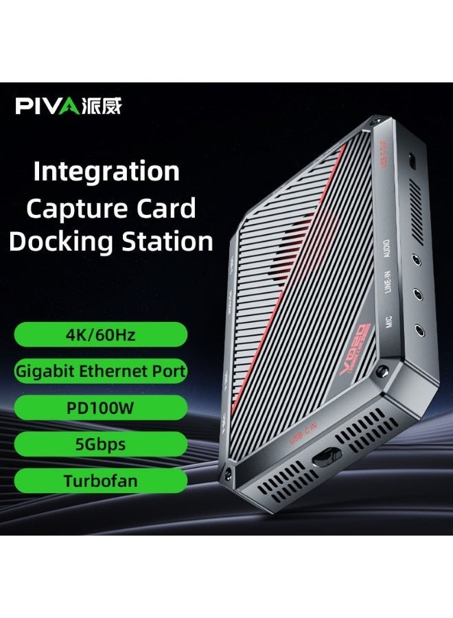 PIVA VD20 UHD 4K60Hz & 1080p 240Hz Video Capture Card & Gaming Dock with Built-i