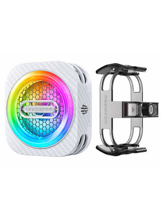 Phone Cooler RedMagic 6 Pro Plus Edition, 33W Magnetic Gaming Phone Cooler with 6000RPM Cooling Fan, RGB Light, 34dB Low Noise, Magnetic + Clip Mount for iPhone, Android, Samsung, RedMagic, Tablets & Mobile Gaming, White