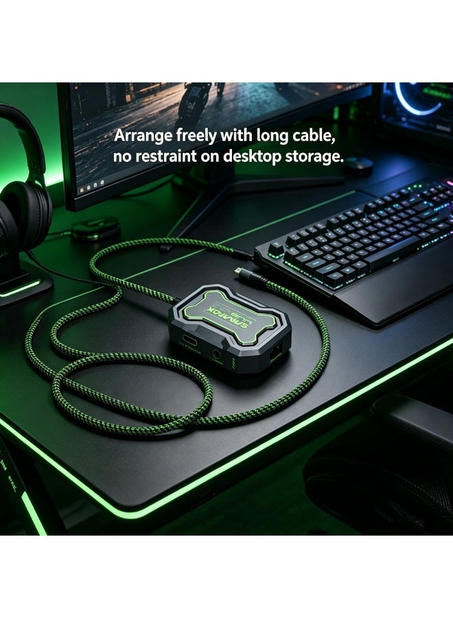 Sarafox XD5 5 in 1 USB C Docking Station and Gaming Hub, Multi USB Port Type C A