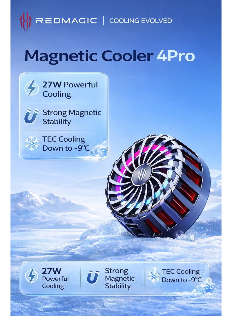 Phone Cooler RedMagic 4 Pro Magnetic Phone/Tablet Cooler –27W Ultra-Cooling Gaming Fan with Graphene Heatsink, Magnetic Mount – Cooling Fan For RedMagic Astra, Smartphones, Tablets, iPad & Steam Deck (Perfect for PUBG Mobile, COD & More)