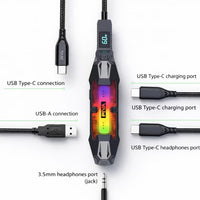 PIVA X41 4-in-1 USB-C Gaming Hub & Docking Station with DAC Sound Card, 60W PD Fast Charging, 3.5mm Audio Jack, USB Data Port, RGB Lighting – Compatible with iPhone, iPad, Android, RedMagic & Laptops