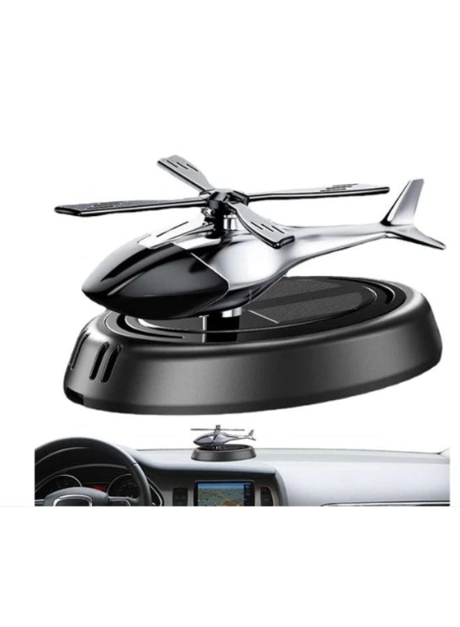 Car Air Freshener Helicopter Solar Energy Rotating Aromatherapy Aviation Al Alloy Diffuser Interior Decoration Accessories Diffuser For Car & Home Car Perfumes - INCLUDES NON SLIP MAT and AIR FRESHENER ESSENTIAL OIL