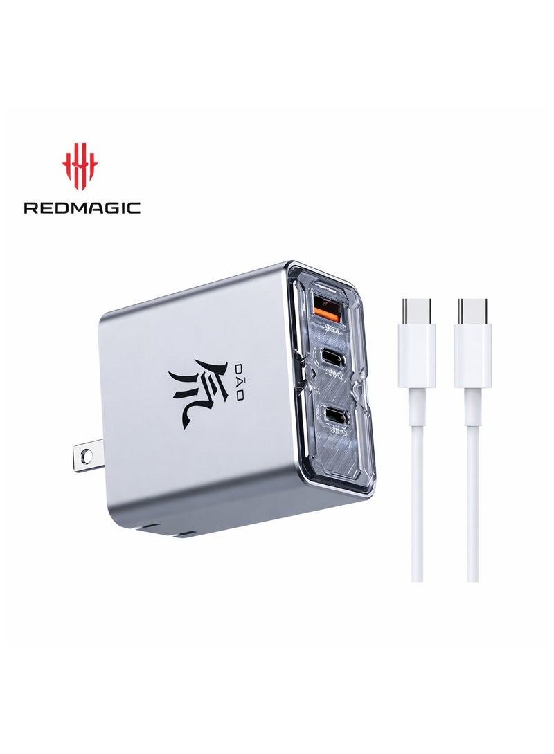 RedMagic 80W Fast Multi Charger, Three-Port Compact Design, Foldable Pins, NeoCharger 3.0, For RedMagic Astra, Nova, iPad, Tablets, iPhone, MacBook, Laptops - Includes Cable (US Version)