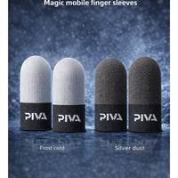 pivaPIVA Mobile Gaming Finger Sleeves – Frost Cold Silver Fiber Touchscreen Finger Cover for PUBG & FPS Games, Anti-Sweat, High Sensitivity, Smooth Control For Redmagic, Iphone, iPad, Samsung, Poco and Mobile Phones (2 Pairs / 4 PCS)