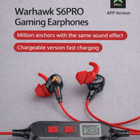 PIVA S6PRO Gaming Earphones With 27 PD Charging Port, APP Control, Built-in Sound Card, 3D Surround Sound, RGB Lighting, For iPhone, RedMagic, Samsung, Mobile, PC, PS5, PS4, Xbox Series X/s, Xbox One, Nintendo Switch - Type C Red