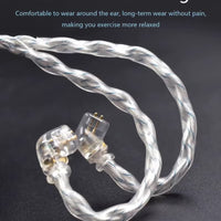 Z 784 Core Blue-Silver Mixed Silver-Plated Hi-Fi Audio Upgrade Cable, 3.5mm Plug, 2-Pin Connector, Low-Loss High-Purity Replacement Cable for KZ IEM Earphones