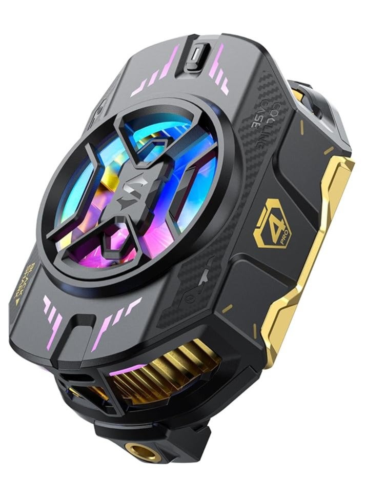 مبرد الهاتف بلاك شارك Black Shark 4 Pro بقوة ٢٧ واط – مروحة تبريد ذكية مع أوضاع تبريد وتحكم عبر التطبيق وإضاءة RGB – مثالي للألعاب، البث المباشر، والقيادة – متوافق مع هواتف آيفون وأندرويد من ٦٧ إلى ٨٨ ملم – للاستخدام مع الهواتف فقط