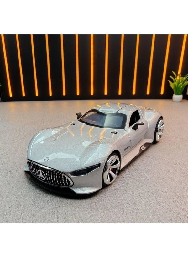 Mercedes-Benz AMG Vision GT Concept – Premium Silver Diecast Model Car with Opening Gullwing Doors, Perfect for Gifts, Office Desk Decoration, Kids’ Rooms, and Collectors