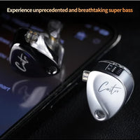 Z Castor IEM Harman Target Version With Improved Bass Version IEM In-Ear Earphones – Dual Dynamic Drivers (10mm + 8mm), Tunable Sound with 4 Adjustment Switches (16 Profiles), Noise Isolating, 3.5mm, 0.75mm 2-Pin, Gray With Mic - Bass Version