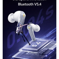 Machenike TH60 Gaming Earbuds TWS Earphones Bluetooth 5.4 – Ultra Low Latency No Delay Wireless Gaming AirPods, Dual Sound Modes (Gaming & Music), ENC Microphone, Immersive Stereo Sound, IPX5 Water Resistant, Long Battery Life with Charging Case, USB-C Fa