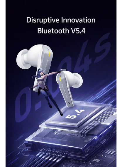 سماعات أذن الألعاب اللاسلكية Machenike TH60 TWS بـ Bluetooth 5.4 – سماعات أذن ألعاب لاسلكية بكمون فائق منخفض بدون تأخير، أوضاع صوت مزدوجة (الألعاب والموسيقى)، ميكروفون ENC، صوت استريو محيطي، مقاوم للماء IPX5، عمر بطارية طويل مع صندوق شحن، شحن سريع USB-C