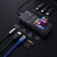 Mirabox H1 8 in 1 Smart Docking Station with Built-in Touch Display Screen, Mult