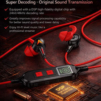 PIVA S6PRO Gaming Earphones With 27 PD Charging Port, APP Control, Built-in Sound Card, 3D Surround Sound, RGB Lighting, For iPhone, RedMagic, Samsung, Mobile, PC, PS5, PS4, Xbox Series X/s, Xbox One, Nintendo Switch - Type C Red