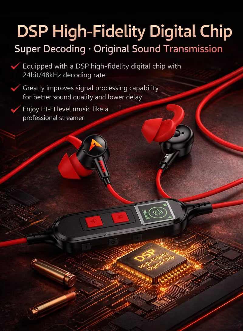 PIVA S6PRO Gaming Earphones With 27 PD Charging Port, APP Control, Built-in Sound Card, 3D Surround Sound, RGB Lighting, For iPhone, RedMagic, Samsung, Mobile, PC, PS5, PS4, Xbox Series X/s, Xbox One, Nintendo Switch - Type C Red