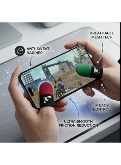 Generic Flare 8 Mobile Gaming Finger Sleeves – Frost Cold Silver Fiber Touchscre