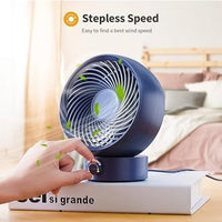SmartDevil USB Desk Fan, Small Personal Desktop Table Fan with Strong Wind, Quiet Operation Portable Mini Fan for Home Office Bedroom Table and Desktop (Blue)