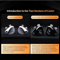 Z Castor IEM Harman Target Version With Improved Bass Version IEM In-Ear Earphones – Dual Dynamic Drivers (10mm + 8mm), Tunable Sound with 4 Adjustment Switches (16 Profiles), Noise Isolating, 3.5mm, 0.75mm 2-Pin, Gray With Mic - Bass Version