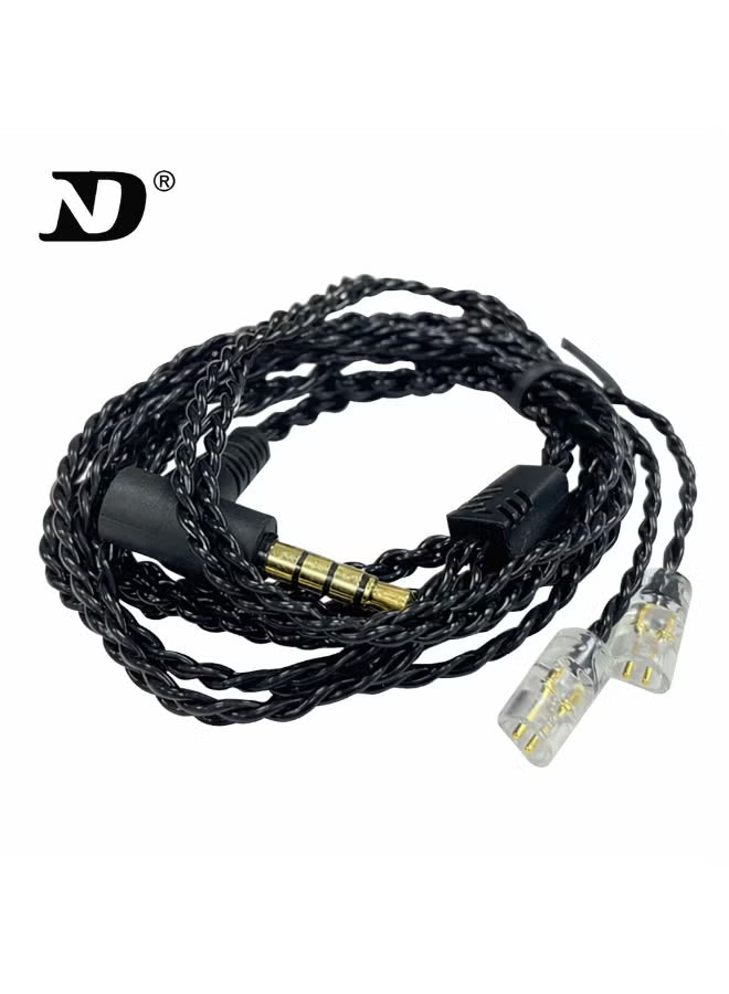 D 10-2 Hi-Fi Oxygen-Free Copper Audio Cable, 3.5mm Plug, 2-Pin Detachable Earphone Upgrade Cable for IEM Monitor Headphones, Compatible with KZ, CCA, TRN, QKZ, CVJ