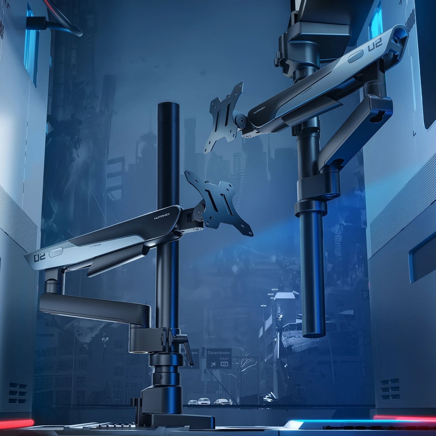 Humanex Humanex Premium Professional Gaming Monitor Arm, Single Monitor Desk Mou