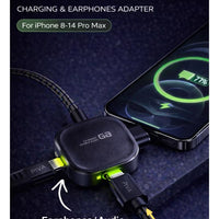 pivaPIVA G2 iPhone Lightning Adapter Dongle – Double Lightning Headphone Jack with Fast Charging, Lightweight Plug-and-Play Design, HD Clear Voice with Extra Bass, Zero Delay, Mic Supported, MFI-Certified Chipset – Compatible with iPhone 8, X, 11, 12, 13