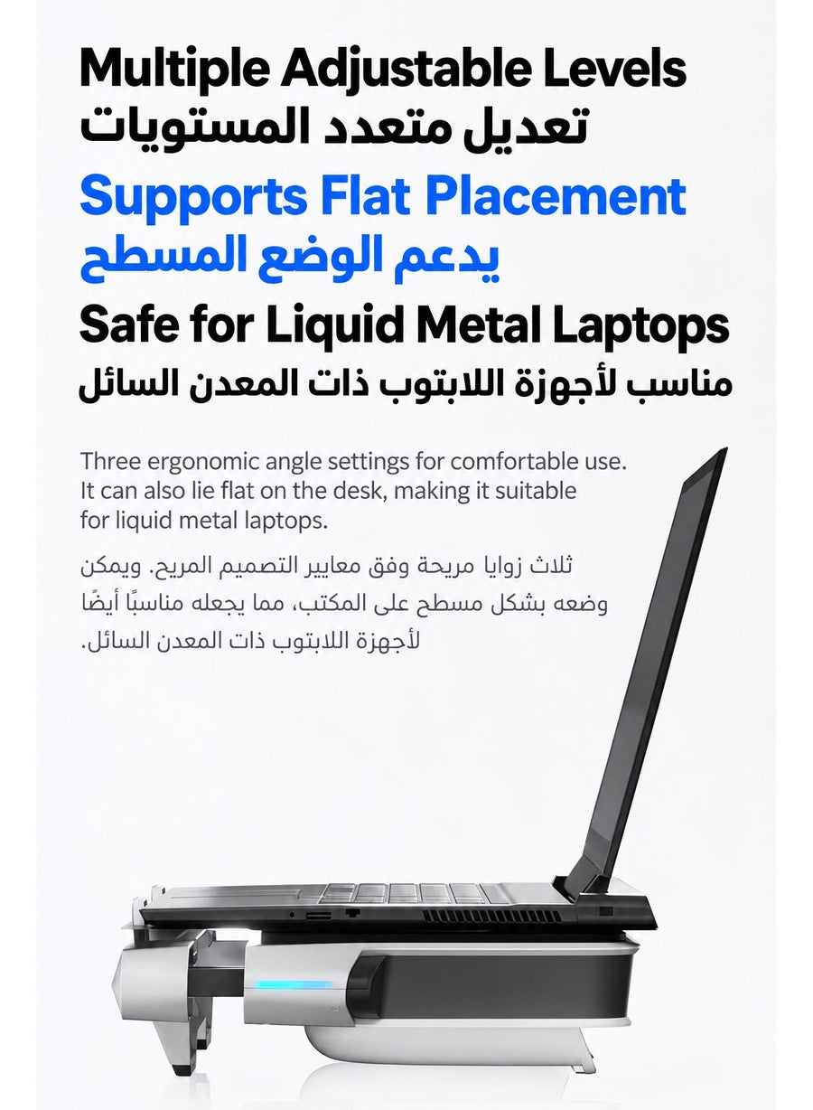 Gaming Laptop Cooler Flydigi BS2 Pro, RGB Laptop Cooling Pad for 15.6–21 Inch, Wind Pressure Closed Loop Turbo Fan up to 4000RPM, Triple Noise Reduction, Intelligent Temperature Control, 4 Level Adjustable Stand for ASUS ROG, Alienware, Lenovo Legion