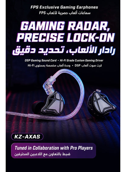 KZ AXAS iem Type C Gaming Headset with dual Microphones, & Built-in DSP Sound Ca