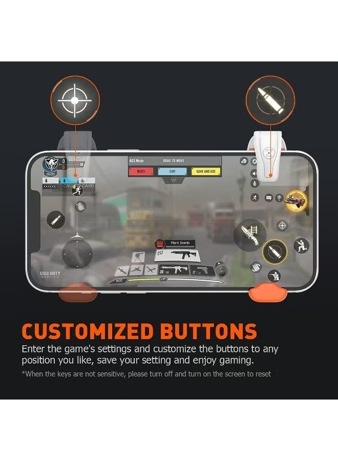 BIGBIG WON Automatic Laser Gaming Mobile Triggers, Super Fast Shooting, 75mAh long-lasting battery,High-Frequency Burst Mode, Alloy Buttons, iPhone/Android Compatible, PUBG Battlefield Accessory - 1 piece only