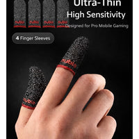 Gaming Finger Sleeves (4 Sleeves) by Nubia – Ultra-Thin & Sweatproof Silver Fiber Thumb Sleeves, Touchscreen Sensitive - for PUBG Mobile, COD, Fortnite & More (4 Sleeves)