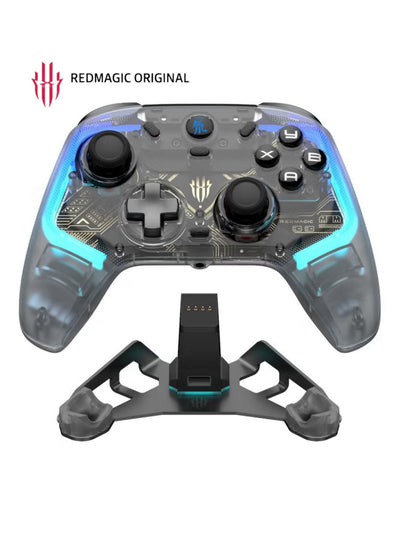 REDMAGIC Cyber Wireless Gaming Controller 1000Hz – RGB Gamepad with Hall Effect Joysticks & Triggers, 3-Mode Connection (Wired / Bluetooth / 2.4G), Aluminum Charging Dock, Turbo & Macro, Compatible with PC, Android, iOS, Tablet, Smart TV & Nintendo Switch