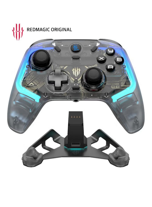 REDMAGIC Cyber Wireless Gaming Controller 1000Hz – RGB Gamepad with Hall Effect Joysticks & Triggers, 3-Mode Connection (Wired / Bluetooth / 2.4G), Aluminum Charging Dock, Turbo & Macro, Compatible with PC, Android, iOS, Tablet, Smart TV & Nintendo Switch
