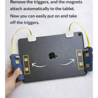 PAD Piano Triggers Automatic 10-Finger Gaming Triggers FV8 for iPad & Tablets –Professional Magnetic Control, High Responsiveness, No Screen Blocking, Compatible with iPad Pro, RedMagic Astra, RedMagic Nova, and All iPads for PUBG Mobile and Other Games