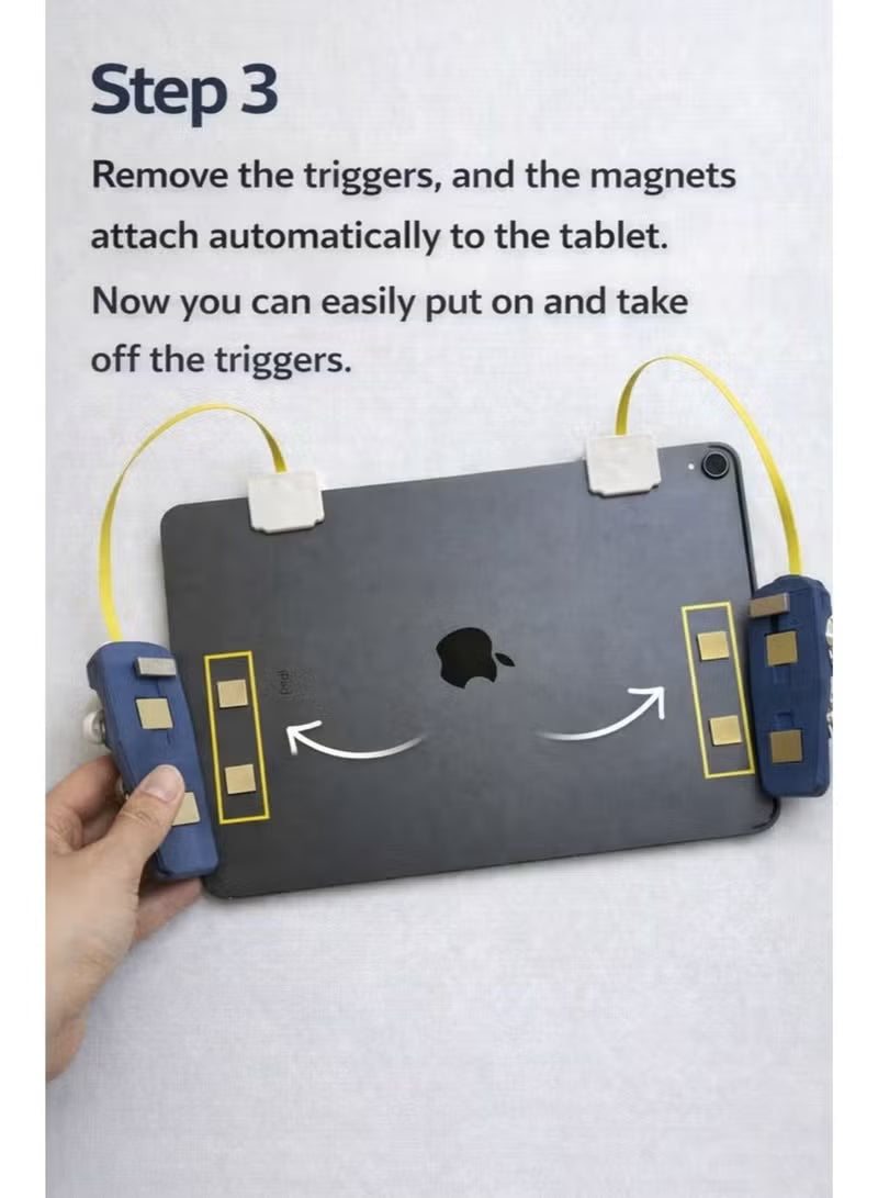 PAD Piano Triggers Automatic 10-Finger Gaming Triggers FV8 for iPad & Tablets –Professional Magnetic Control, High Responsiveness, No Screen Blocking, Compatible with iPad Pro, RedMagic Astra, RedMagic Nova, and All iPads for PUBG Mobile and Other Games