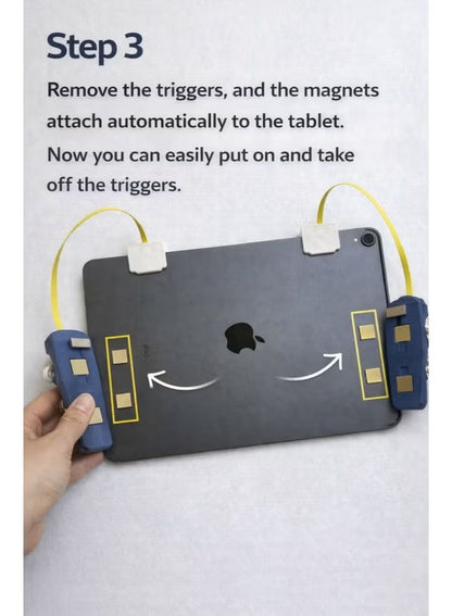 PAD Piano Triggers Automatic 10-Finger Gaming Triggers FV8 for iPad & Tablets –Professional Magnetic Control, High Responsiveness, No Screen Blocking, Compatible with iPad Pro, RedMagic Astra, RedMagic Nova, and All iPads for PUBG Mobile and Other Games