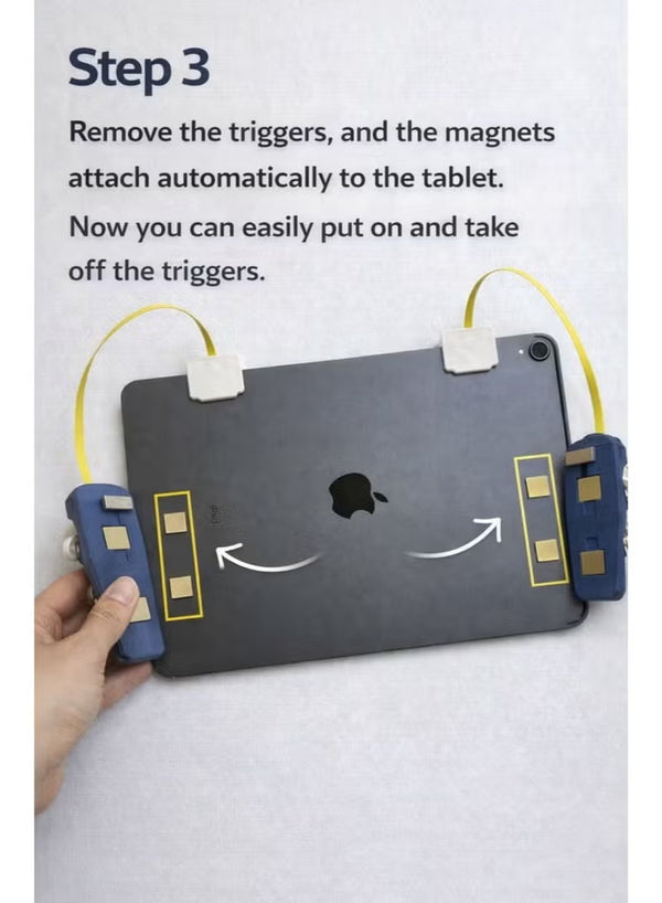 PAD Piano Triggers شفتات ألعاب تلقائية 10 أصابع FV8 لـ iPad والأجهزة اللوحية – التحكم المغناطيسي الاحترافي، استجابة عالية، بدون حجب الشاشة، متوافق مع iPad Pro و RedMagic Astra و RedMagic Nova وجميع أجهزة iPad لـ PUBG Mobile والألعاب الأخرى
