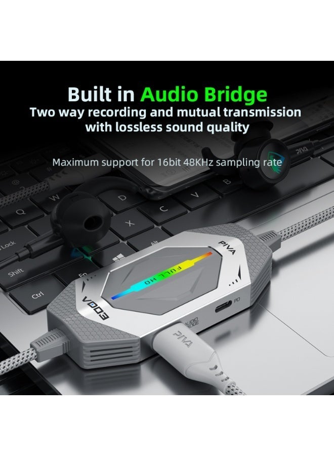 PIVA VD03 1080P 60Hz Video Capture Card USB3.0 Game Docking Station PD60W Fast C