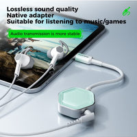 PLEXTONE GS1 Pro Gaming Adapter & Converter Dongle, 2-in-1 USB-C to 3.5mm AUX Audio Adapter with 60W Fast Charging, Hi-Res Earphone Sound Converter with Mic Support – Compatible with RedMagic, iPad, iPhone, Samsung, Android Phones, Laptops & Gaming Device
