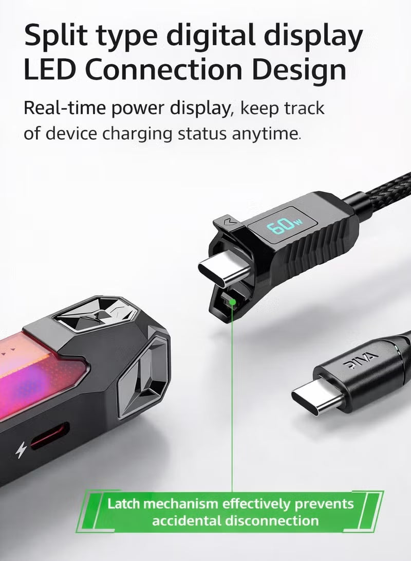 PIVA X41 4-in-1 USB-C Gaming Hub & Docking Station with DAC Sound Card, 60W PD Fast Charging, 3.5mm Audio Jack, USB Data Port, RGB Lighting – Compatible with iPhone, iPad, Android, RedMagic & Laptops