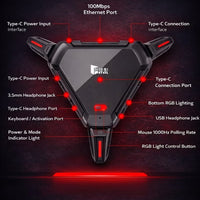 Scorpion 2 Pro Keyboard & Mouse Converter for Mobile Gaming by Gamwing, Wired 100Mbps Ethernet Network Port, Low Latency Signal Transmission, 2000Hz Polling Rate, RGB Lighting, Multiple Audio Interfaces, Supports RedMagic, Android 10+, HyperOS, HarmonyOS,