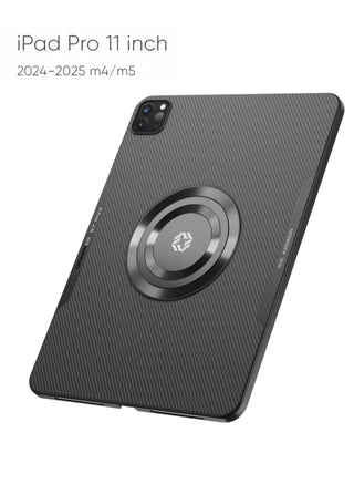 PIVA 2-in-1 Magnetic Gaming Protective Case, Carbon Fiber TPU Cover with Built-In Magnetic Ring and Thermal Conductive Plate, Shock-Resistant Protection, Compatible with Magnetic Coolers – for iPad Pro 11-inch 2024–2025 M4/M5