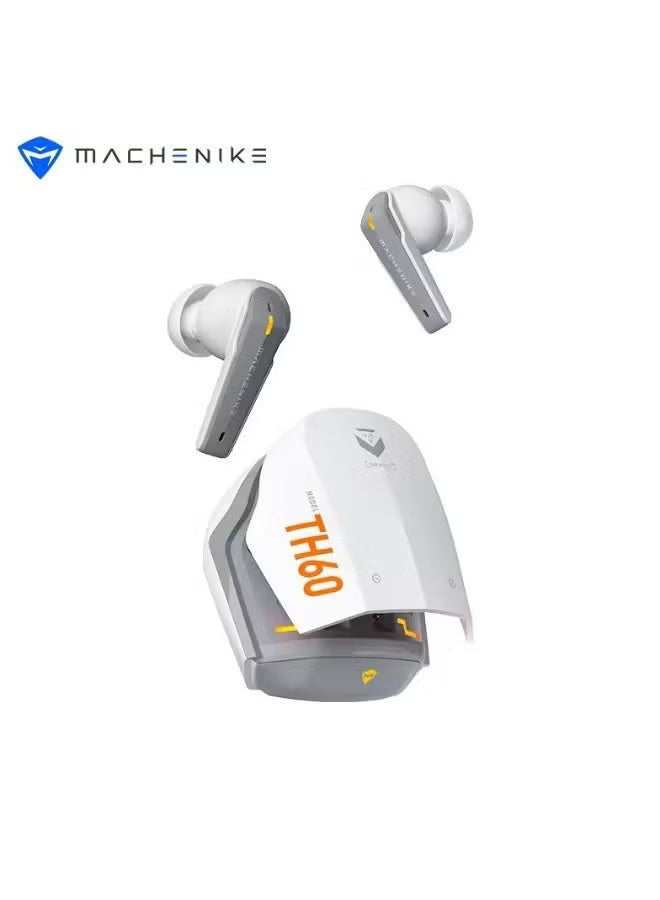 Machenike TH60 Gaming Earbuds TWS Earphones Bluetooth 5.4 – Ultra Low Latency No Delay Wireless Gaming AirPods, Dual Sound Modes (Gaming & Music), ENC Microphone, Immersive Stereo Sound, IPX5 Water Resistant, Long Battery Life with Charging Case, USB-C Fa