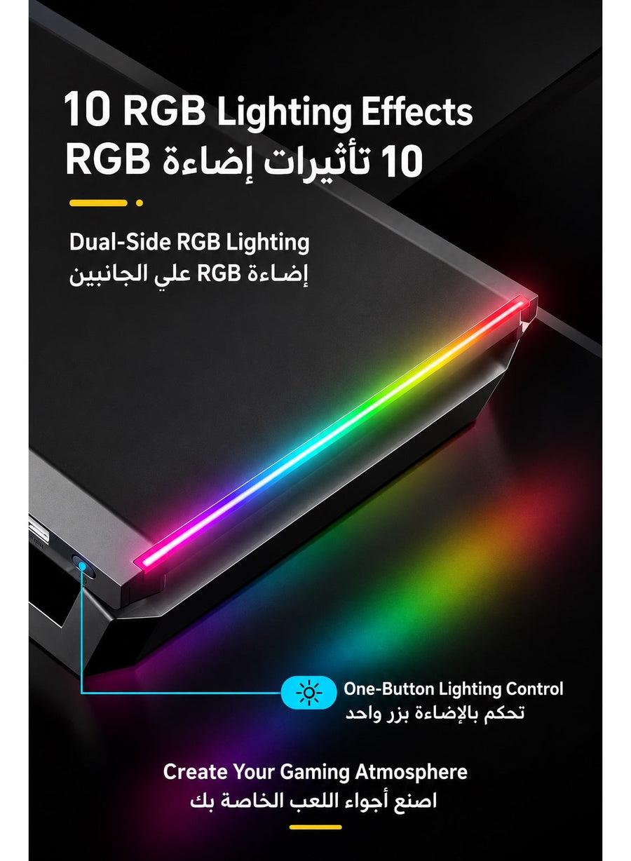 Monitor Stand Riser by ICECOOREL T1, RGB Gaming Computer Monitor Stand with 4-Port USB 2.0 Hub, Storage Drawer, Phone & Tablet Holder, 20kg Heavy-Duty Desk Organizer for PC Laptop Monitor