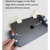 PAD Piano Triggers Automatic 8-Finger Gaming Triggers FV6 for iPad & Tablets –Professional Magnetic Control, High Responsiveness, No Screen Blocking, Compatible with iPad Pro, RedMagic Astra, RedMagic Nova, and All iPads for PUBG Mobile and Other Games