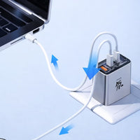 RedMagic 80W Fast Multi Charger, Three-Port Compact Design, Foldable Pins, NeoCharger 3.0, For RedMagic Astra, Nova, iPad, Tablets, iPhone, MacBook, Laptops - Includes Cable (US Version)